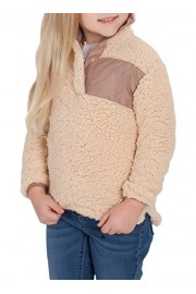 ZESICA Girl's Long Sleeve Stand Buttons Collar Pebble Pile Fleece Sherpa Sweatshirts Pullover - My look - $9.99 