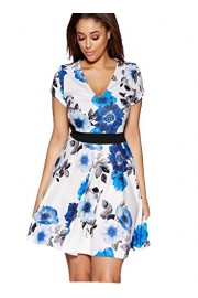 Zalalus Women's Elegant Cap Sleeve Casual Party Floral Fit and Flare Dress - Mein aussehen - $36.99  ~ 31.77€