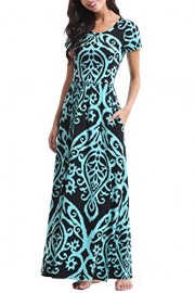 Zattcas Womens Floral Maxi Dress Pockets Short Sleeve Casual Summer Long Dress … - My look - $76.99 