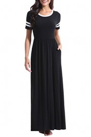 Zattcas Women's Striped Short Sleeve Maxi Dress with Pockets Loose Summer Casual Long Dress - Moj look - $89.99  ~ 571,67kn