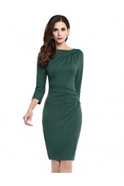 cmz2005 Women Cotton Solid Three Quarter Draped Knee-Length Sheath Evening Dress 69273 - Moj look - $16.90  ~ 14.52€