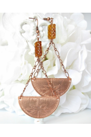 Etched copper earrings - Moje fotografie - 