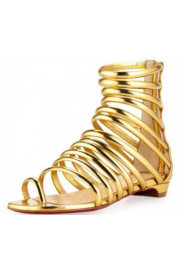 gold Gladiator sandals - My look - 