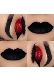 gothic eye and lip make up - Moj look - 