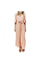 &harmony Women's Cold Shoulder Jumpsuit - Romper with Wide Shoulder Straps - Myファッションスナップ - $26.99  ~ ¥3,038