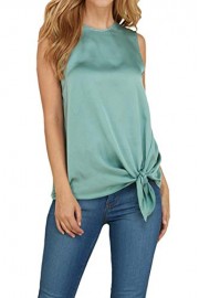 iconic luxe Women's Satin Side Tie Top - O meu olhar - $43.00  ~ 36.93€