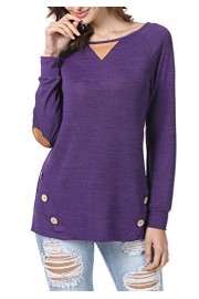 levaca Women Casual Long Sleeve Faux Suede Loose Tunic Button Blouses Shirt Tops - Moj look - $12.99  ~ 82,52kn