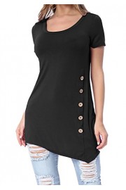 levaca Women's Summer Short Sleeve Scoop Neck Solid Casual T Shirts Tops - My look - $17.99 