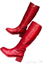 red leather boots - Myファッションスナップ - 
