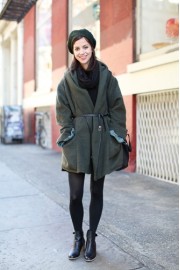 Green coat winter style - My look - 