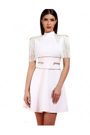 whoinshop Women's Rayon Bandage Bodycon Tassel Fringe Celebrity Dress - My时装实拍 - $51.00  ~ ¥341.72