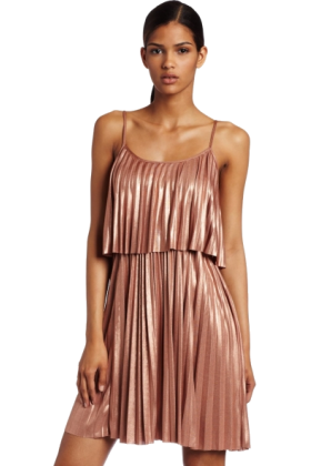 pleated cocktail dress