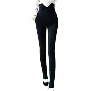 PEATAO Women Skinny Pencil Pants, Fashion Long High Waist Stretch Slim Straight Fit Elastic Pants Trousers (Black)